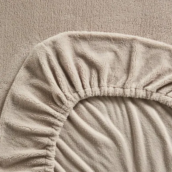Teddy Fitted Sheet - Mushroom, Polyester