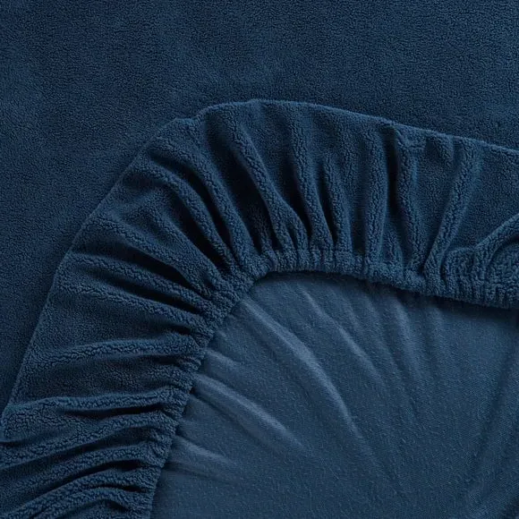 Teddy Fitted Sheet - Navy, Polyester