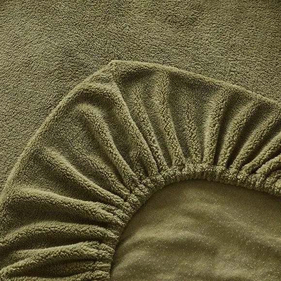 Teddy Fitted Sheet - Olive, Polyester