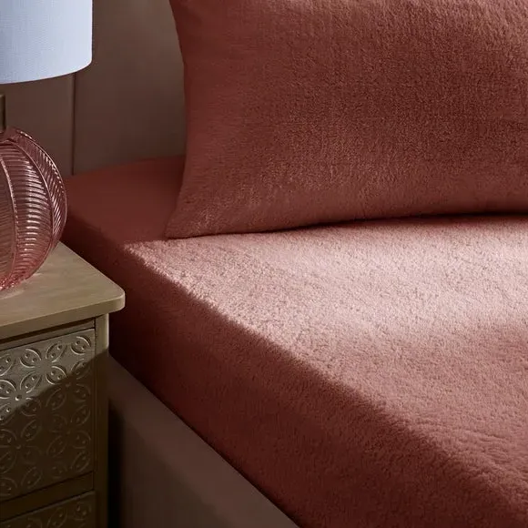 Teddy Fitted Sheet - Rose Pink, Polyester