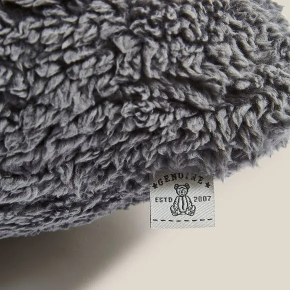 V-Shape Support Cushion - Charcoal, Teddy Fabric