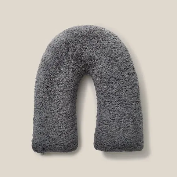 V-Shape Support Cushion - Charcoal, Teddy Fabric