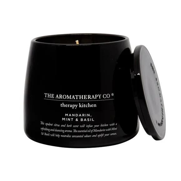Aromatherapy Candle Mandarin Mint Basil - Black