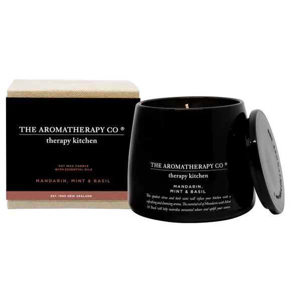 Aromatherapy Candle Mandarin Mint Basil - Black image