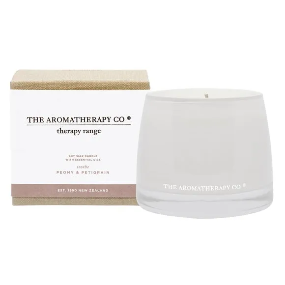 Scented Candle with Essential Oils - White, Soy