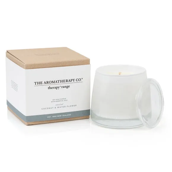 Scented Candle with Essential Oils - White, Soy Wax