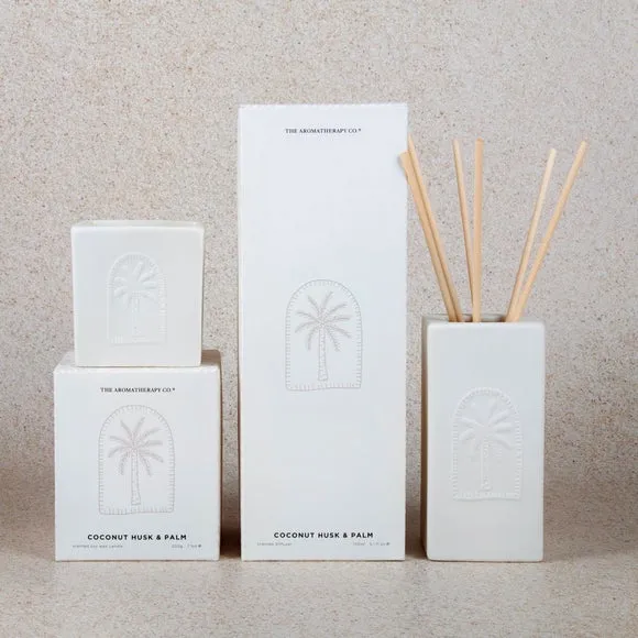 Square Ceramic Candle - White, Soy Wax