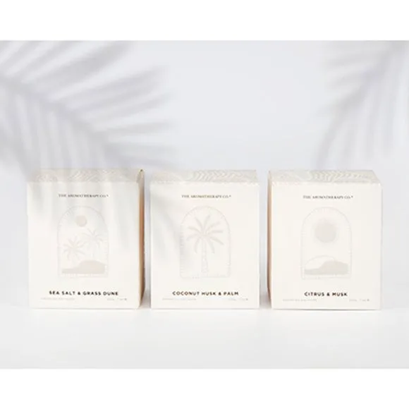Square Ceramic Candle - White, Soy Wax