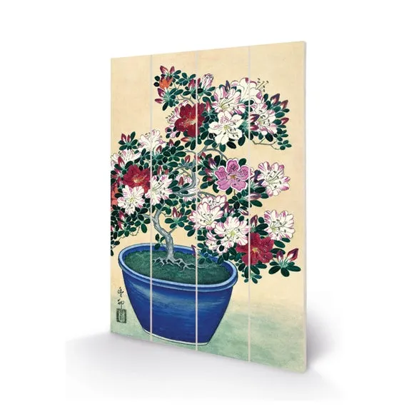 Blooming Azalea Wall Art - Multicolor, Wood