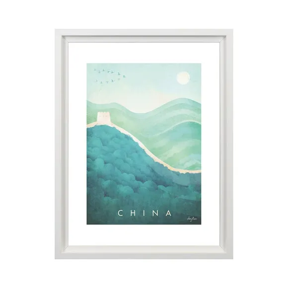 China Framed Print - Blue