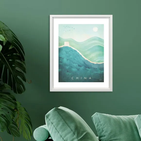 China Framed Print - Blue