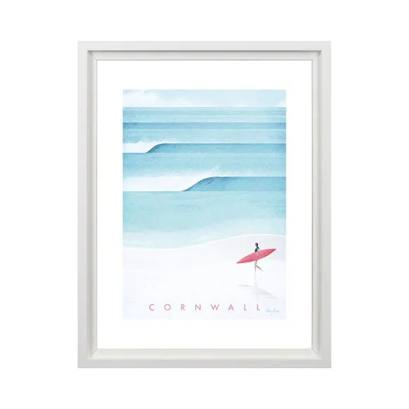 Cornwall Framed Print - Blue