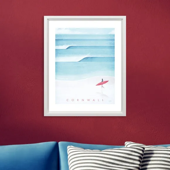 Cornwall Framed Print - Blue