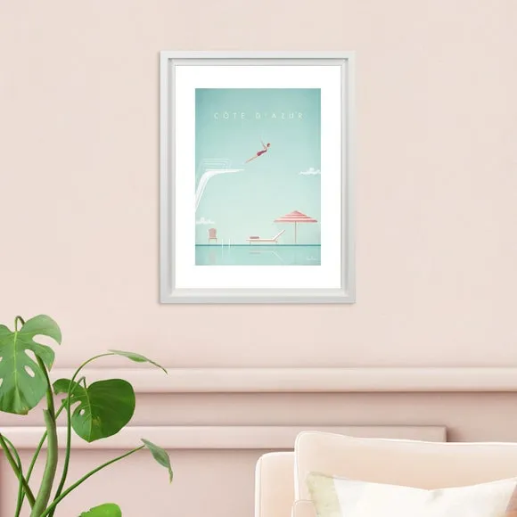 Cote D'Azur Framed Print - Blue image