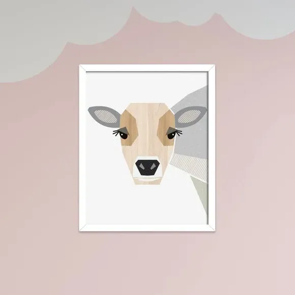 Cow Framed Print - Multicolor image