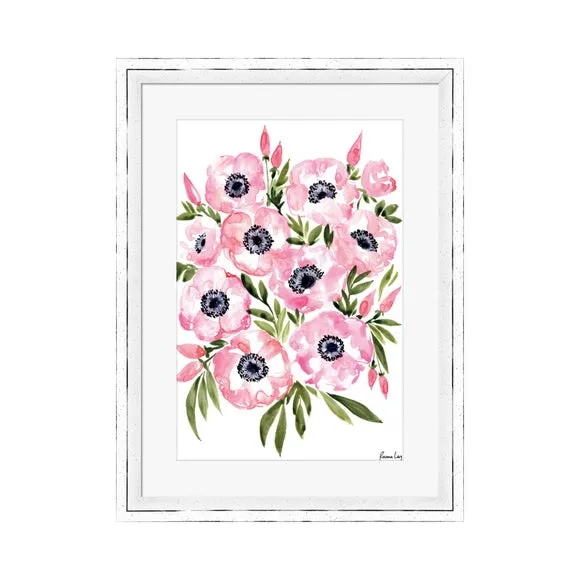 Framed Print Anemones - Pink
