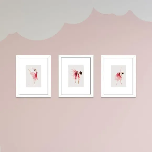Framed Print Ballerina Art - Pink