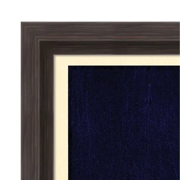 Framed Print Basket Of Flowers - Navy