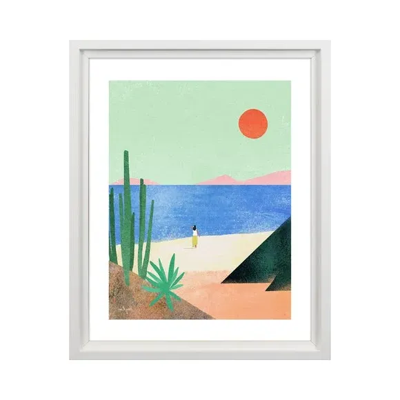 Framed Print Beach Girl - Multicolor