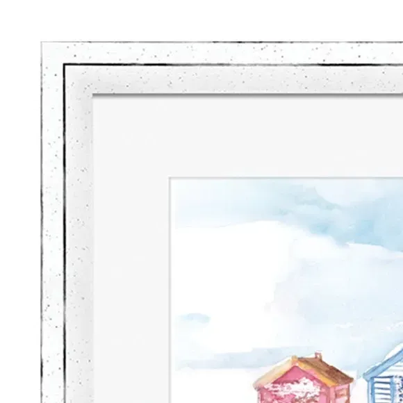 Framed Print Beach Huts - Multicolor