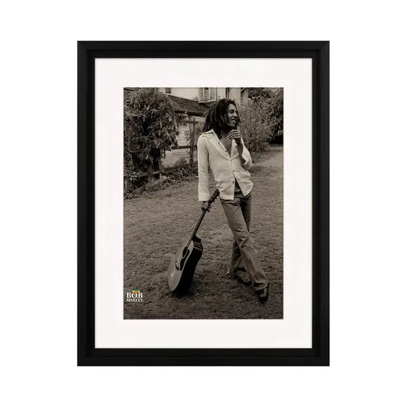 Framed Print Bob Marley Vintage - Black/White