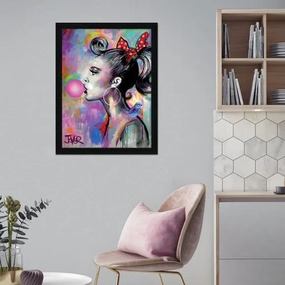 Framed Print Bubble Girl I - Multicolor image