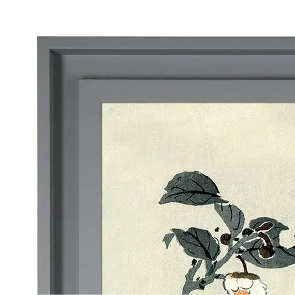 Framed Print Bunting on Camellia Branch - Cream