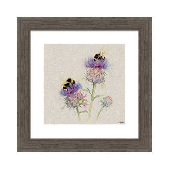 Framed Print Busy Bees Design - Multicolor
