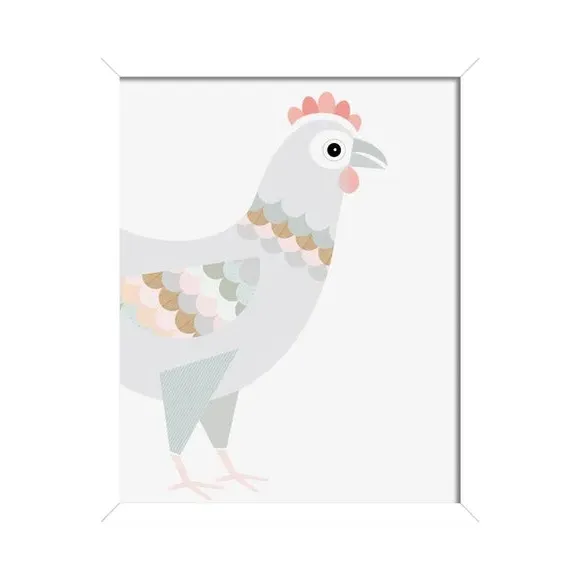 Framed Print Chicken Design - Multicolor