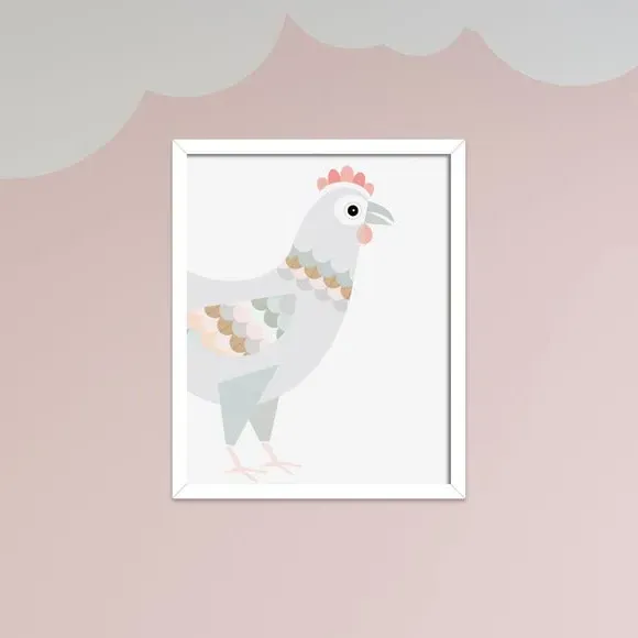 Framed Print Chicken Design - Multicolor image
