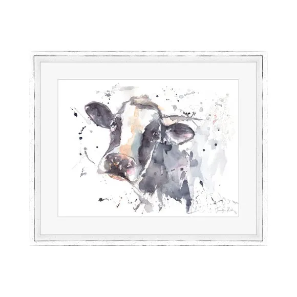 Framed Print Cow Art - Multicolor