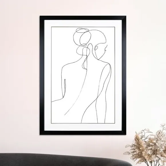 Framed Print Figure Art - Black/White image