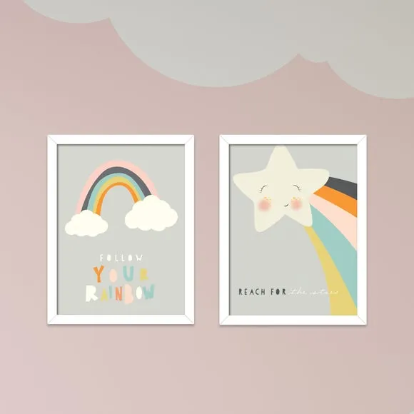 Framed Print Follow Your Rainbow - Multicolor