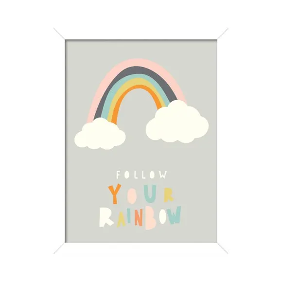 Framed Print Follow Your Rainbow - Multicolor image