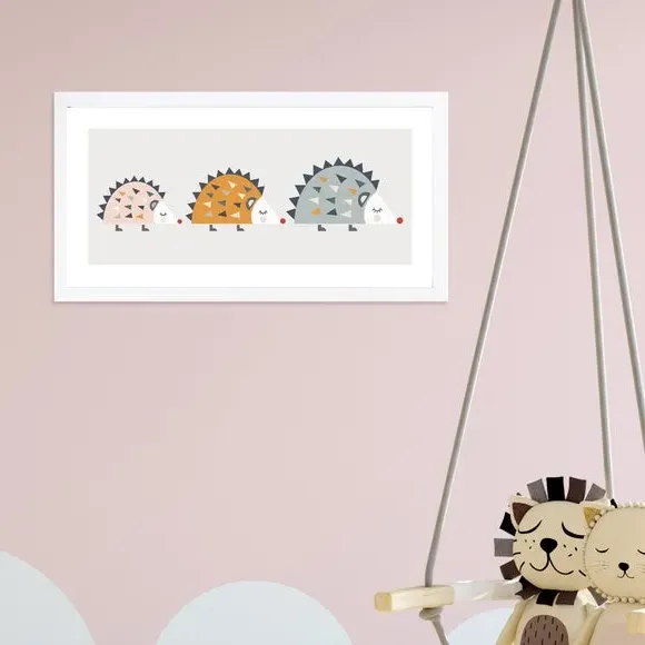 Framed Print Hedgehogs - Multicolor image