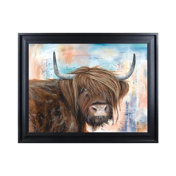 Framed Print Highland Cow - Brown
