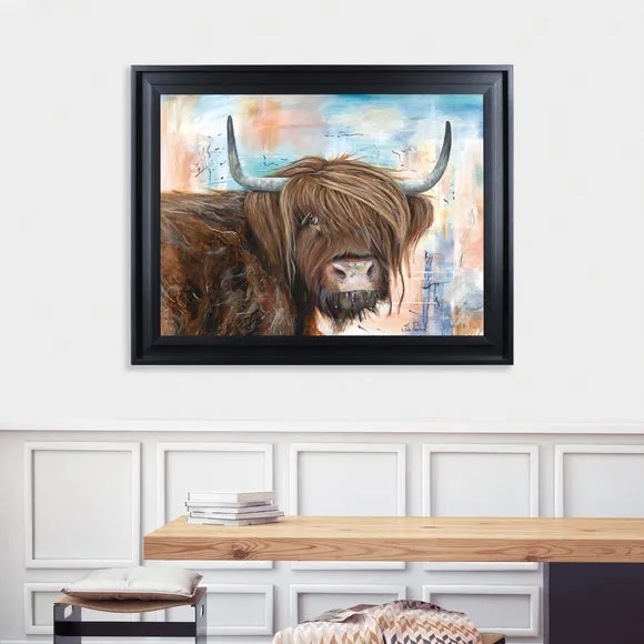 Framed Print Highland Cow - Brown image