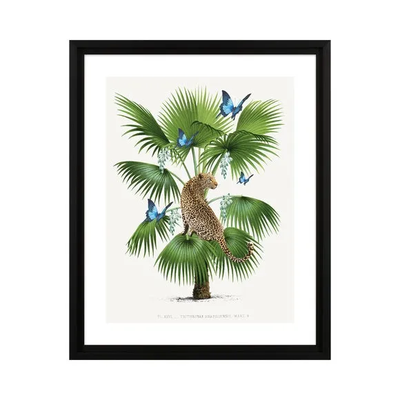 Framed Print Leopard Palm - Green