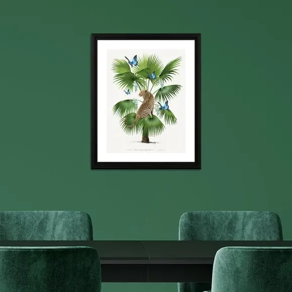 Framed Print Leopard Palm - Green image