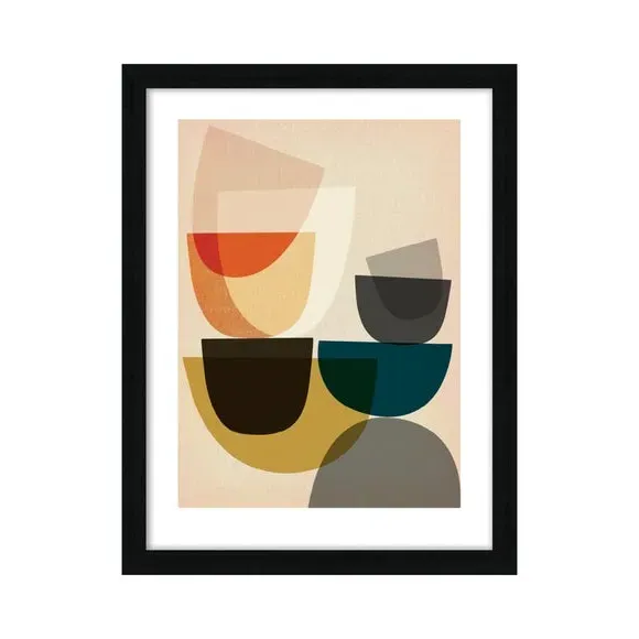 Framed Print Mid Century Modern - Multicolor