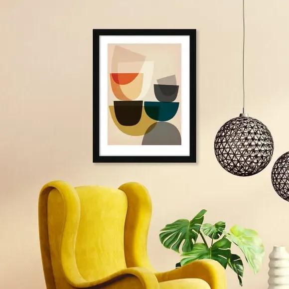 Framed Print Mid Century Modern - Multicolor image
