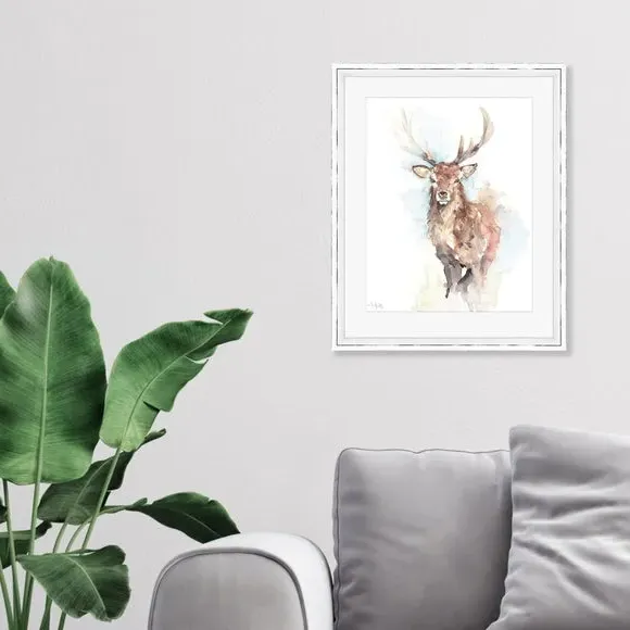 Framed Print Misty Morning - Brown