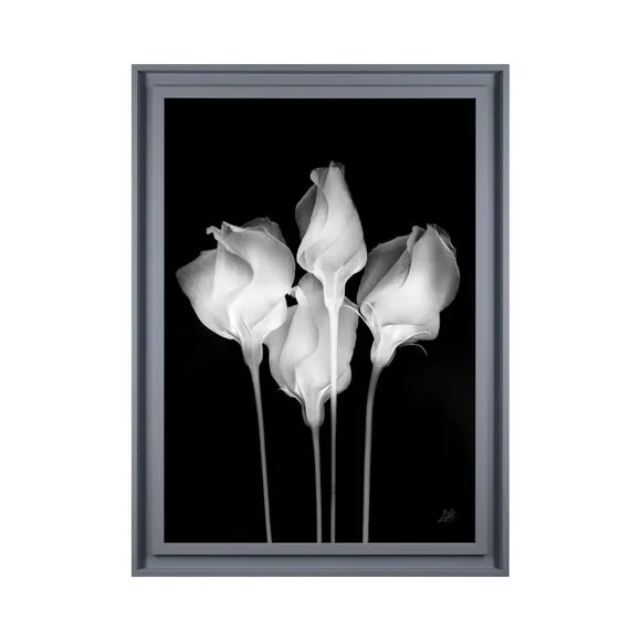 Framed Print Mono Floral - Black/White