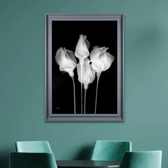 Framed Print Mono Floral - Black/White image