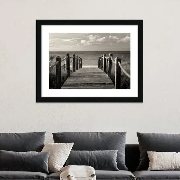Framed Print Pathway To Paradise - Black, White image