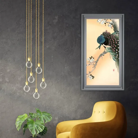 Framed Print Peacock Art - Multicolor image