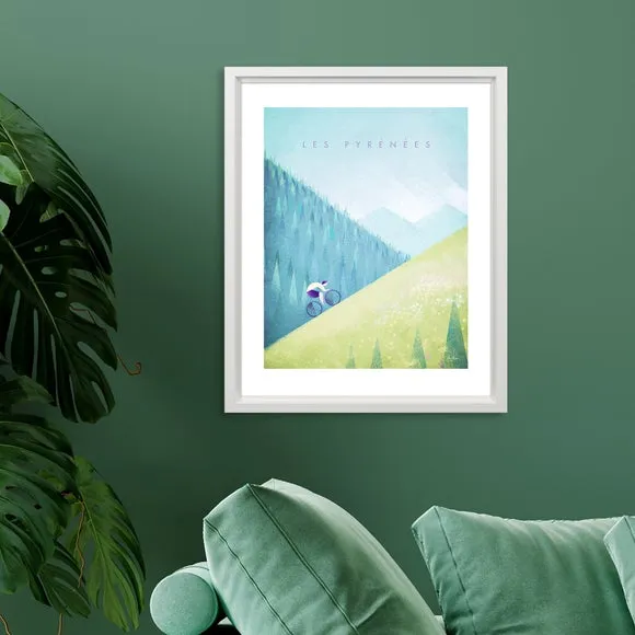Framed Print Pyrenees - Blue