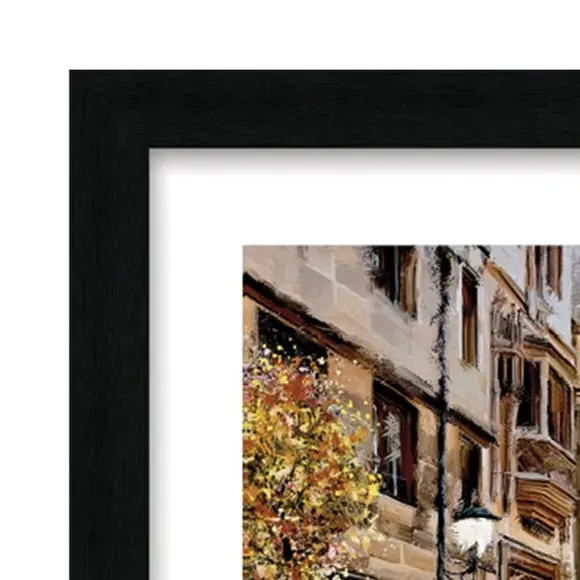Framed Print Street After Rain - Natural