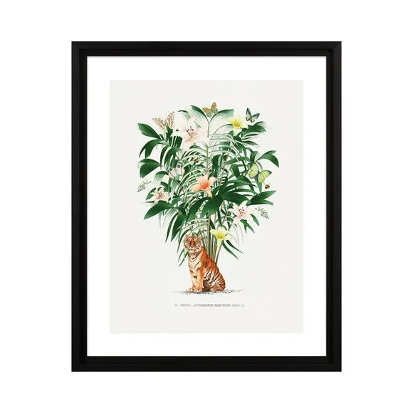 Framed Print Tiger Palm Design - Green
