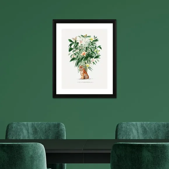 Framed Print Tiger Palm Design - Green image
